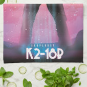 K2-18b exoplaneet ruimte kunst theedoek (Gevouwen)