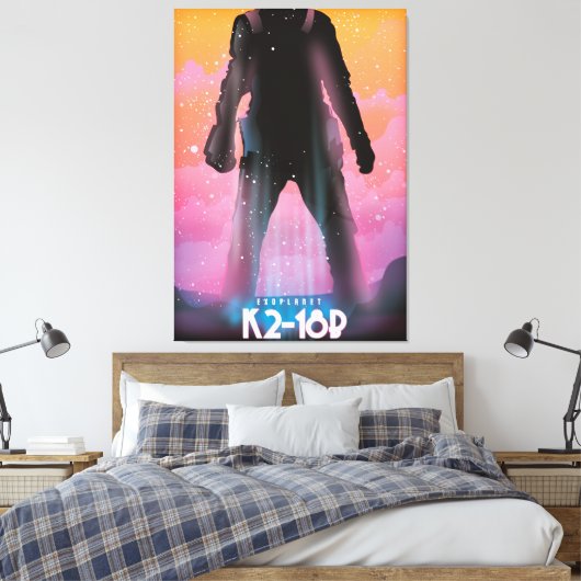 K2-18b exoplanet space art. canvas afdruk (Insitu (Slaapkamer))