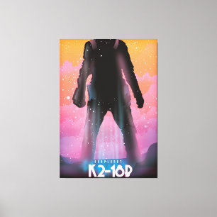K2-18b exoplanet space art. canvas afdruk