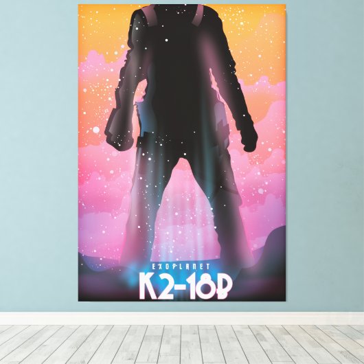 K2-18b exoplanet space art. canvas afdruk (Insitu (Houten vloer))