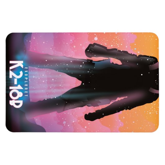 K2-18b exoplanet space art. magneet (Horizontaal)