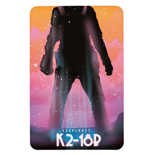 K2-18b exoplanet space art. magneet (Verticaal)