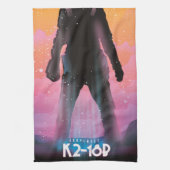 K2-18b exoplanet space art. theedoek (Verticaal)