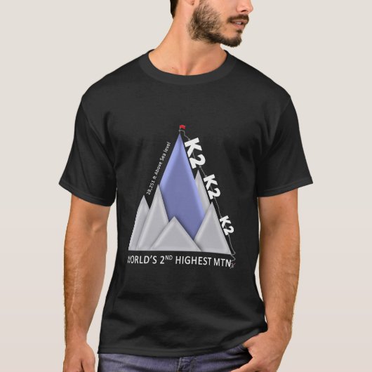 K2 2e Shirt zwart-wit op hoogste hoogte (Voorkant)