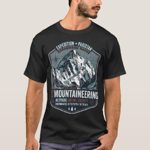 K2 berg Karakoram expeditie bergbeklimmen ontwerp T-shirt