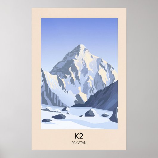 K2 Berg Pakistan Reisposter Poster (Voorkant)