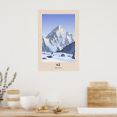 K2 Berg Pakistan Reisposter Poster (Keuken)