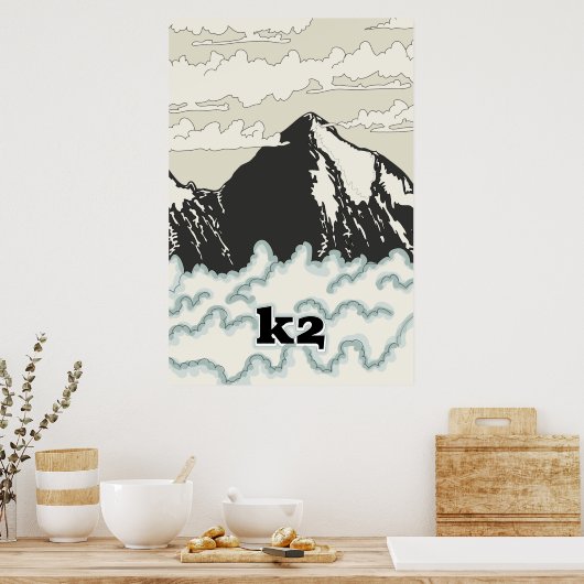 K2 Berg Reisposter Poster (Keuken)