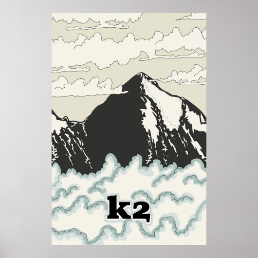 K2 Berg Reisposter Poster (Voorkant)