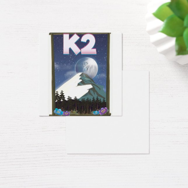K2 Berg reisposter Vierkante Visitekaartjes (Bureau)
