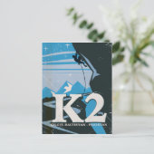 K2 bergbeklimming reisposter briefkaart (Staand voorkant)