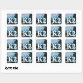 K2 Bergbeklimming reisposter Vierkante Sticker (Vel)
