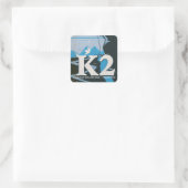 K2 Bergbeklimming reisposter Vierkante Sticker (Tas)