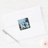 K2 Bergbeklimming reisposter Vierkante Sticker (Envelop)