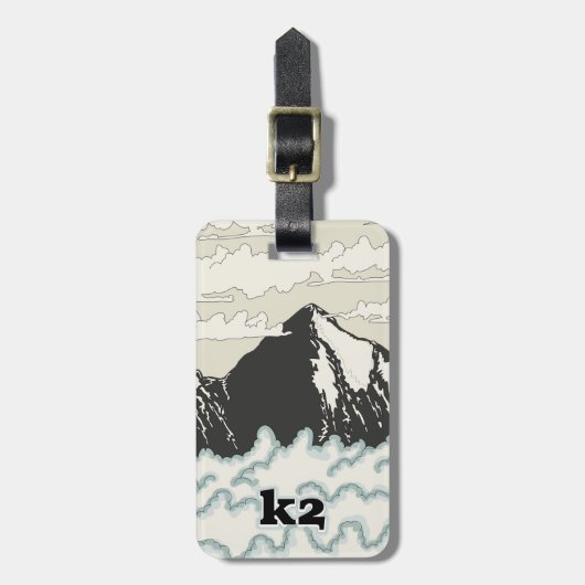 K2 Bergtrevelposter Bagagelabel (Voorkant verticaal)