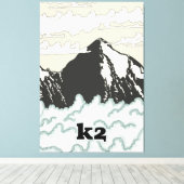 K2 Bergtrevelposter Canvas Afdruk (Insitu (Houten vloer))