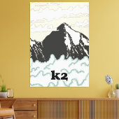 K2 Bergtrevelposter Canvas Afdruk (Insitu (Woonkamer))