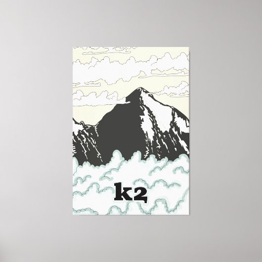 K2 Bergtrevelposter Canvas Afdruk (Voorkant)