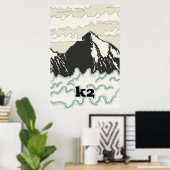 K2 Bergtrevelposter Poster (Thuiskantoor)