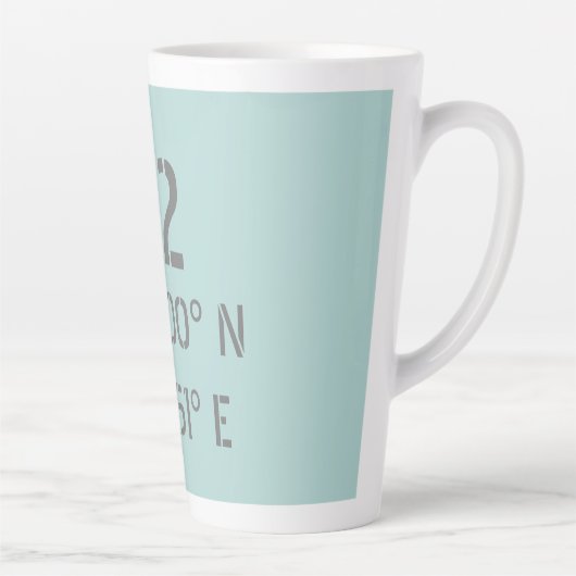 K2 Latitude en lengtegraad Latte Mok (Rechts)