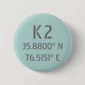 K2 Latitude- en lengtegraad Ronde Button 5,7 Cm (Voorkant)