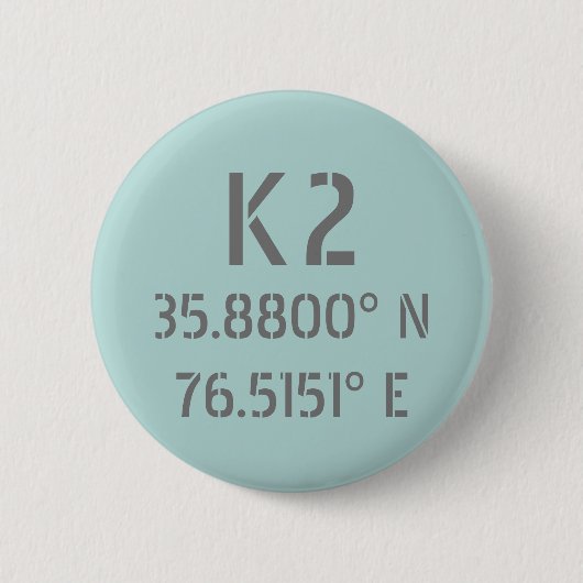 K2 Latitude- en lengtegraad Ronde Button 5,7 Cm (Voorkant)