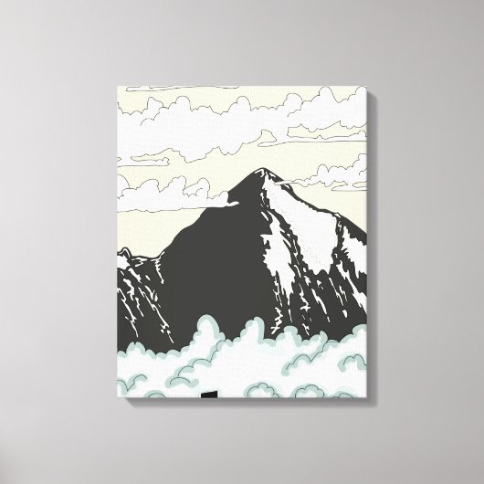 K2 Mountain Reisposter Canvas Afdruk (Voorkant)