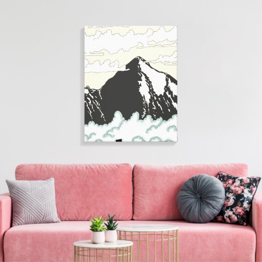 K2 Mountain Reisposter Canvas Afdruk (Insitu (Woonkamer))