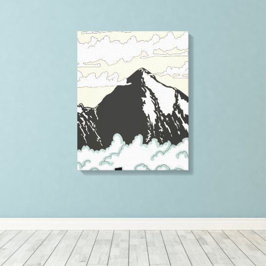 K2 Mountain Reisposter Canvas Afdruk (Insitu (Houten vloer))