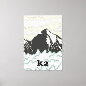 K2 Mountain Reisposter Canvas Afdruk (Voorkant)