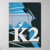 K2-reisposter voor bergbeklimmen poster (Voorkant)