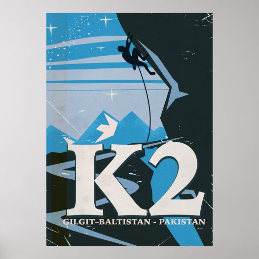 K2-reisposter voor bergbeklimmen poster (Voorkant)