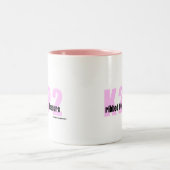 K2P2 gestreept voor haar plezierige koopwaar Tweekleurige Koffiemok (Center)