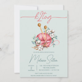 k2tog, Blauw en Roze Katoenen Breien Vrijgezellenf Kaart