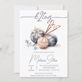 K2tog, Wintergrijs garen, Breien Vrijgezellenfeest Kaart