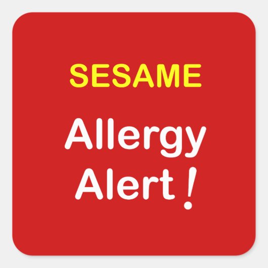 k7 - Allergie Alert - SESAME. Vierkante Sticker (Voorkant)