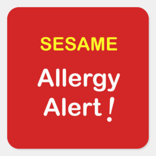 k7 - Allergie Alert - SESAME. Vierkante Sticker