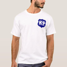 K9 Agent T-Shirt in blauw, voeg de NAAM VAN DE STA
