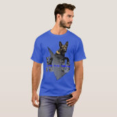 K9 Belgische Malinois Dog Geweldige politieagent T-shirt (Voorkant volledig)