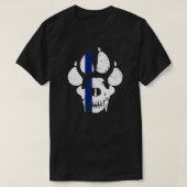 K9 Dog Skull Blue Line T-shirt (Design voorkant)