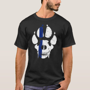 K9 Dog Skull Blue Line T-shirt