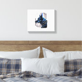 K9 Duitse politie van Shepherd doet dug in blauwe  Canvas Afdruk (Insitu (Slaapkamer))