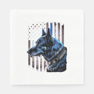 K9 Duitse politie van Shepherd doet dug in blauwe  Servet