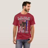 K9 Duitse politie van Shepherd Dog Thin Blue Line T-shirt (Voorkant volledig)