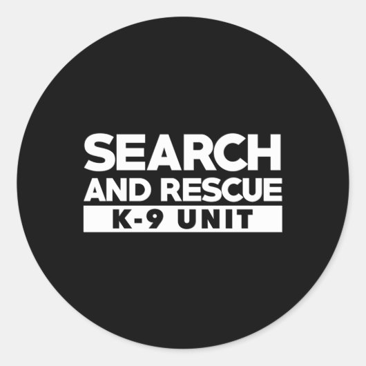 K9 Dunne Oranje lijn Search Rescue Sar K-9 Team Ronde Sticker (Voorkant)