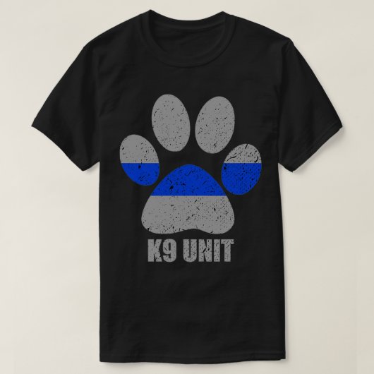 K9 Eenheid Dun blauwe lijn T-shirt (Design voorkant)