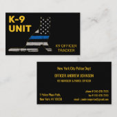 K9 Eenheid Dunne Blauwe Lijn Politiehond Visitekaartje (Voorkant / Achterkant)