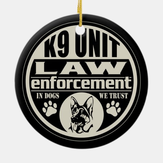 K9 eenheid in honden We vertrouwen Keramisch Ornament (Achterkant)