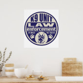 K9 eenheid in honden We vertrouwen op blauw Poster (Keuken)