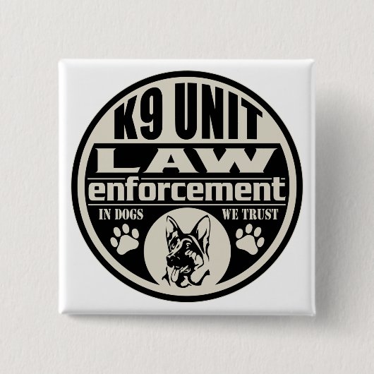 K9 eenheid in honden We vertrouwen Vierkante Button 5,1 Cm (Voorkant)